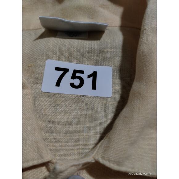 Private Edition Chicos Butter Yellow Linen Women's 1 Oversized Button Up Shirt - Picture 12 of 12